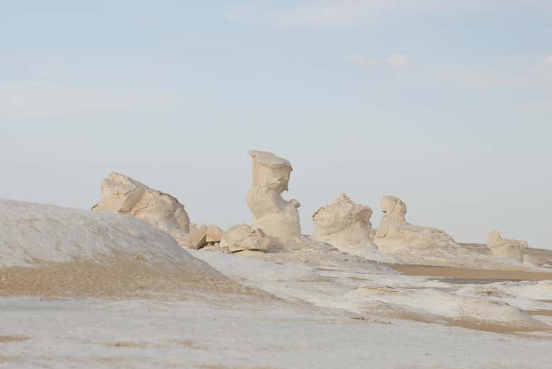 Paysages du désert blanc d'Égypte